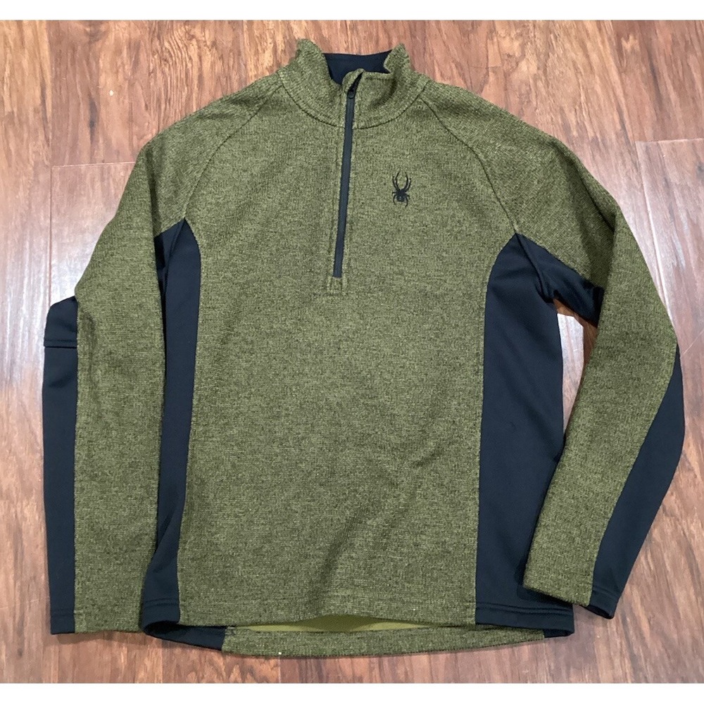 Spider Men's Green Quarter-zip Size Medium